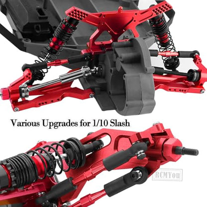 Upgrades Part for 1/10 Slash 2WD VXL,Aluminium Suspension Arm,Shocks Tower,Steering Blocks,Caster Block,Rear Stub Axle Carriers,Steering Bellcranks Hops Up,Red - color: Red - (Upgrades)