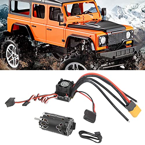 380 Sensored Brushless Motor 13.5T with TS80A Sensored Brushless ESC Combo Black for 1/12 1/14 RC Car