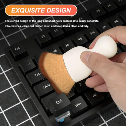 Car Interior Detailing Brush, Soft Bristle Car Interior Cleaning Tool, Auto Air Conditioning Outlet Cleaning Brush, Dusting Brush for Panel Air Vent Dashboard Leather (White with Cap) - color: White With Cap