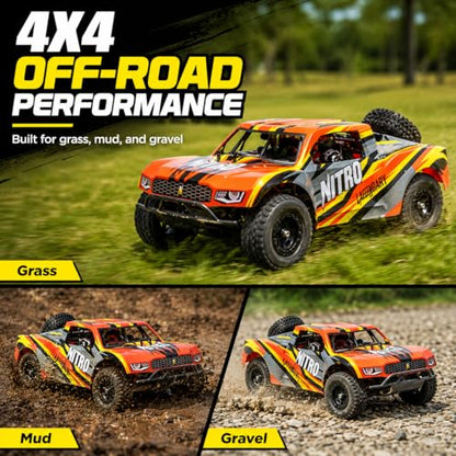 1:8 Scale 4x4 Off-Road RC Truck, Brushless Electric Remote Control Vehicle, Hobby Grade Short Course Truck, AWD System, 2.4GHz Controller