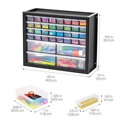 IRIS USA 36-Drawer Storage Cabinet, Garage Tool Screws, Made in USA, Black | Wall mountable, Stackable, Hardware, Electronics, Teacher Toolbox, Small Parts - color: Black, size: 36 Drawer