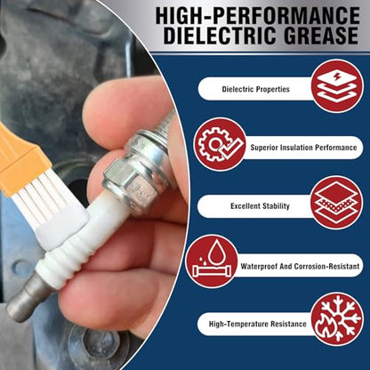 AstraVox Silicone Dielectric Grease for Electrical Connectors Automotive | Dialectric Grease with a Brush, Spark Plug, O Rings, Marine Waterproof & Heat-resistant & Insulating 1oz (1pcs)
