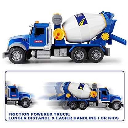 Dwi Dowellin Toddler Trucks Toys for Boys Age 1-3 3-5,Big Cement Mixer Truck with Lights and Sounds,Kids Boy Toys Christmas Birthday Gift Car - style: mixer tuck