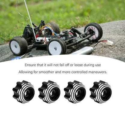 VBESTLIFE RC Wheel Hex Adapters, Aluminum Alloy 8x32 to 17mm Hex Adapters for 8x32 3.8in Wheels Electric Car Truck (Black) - color: Black