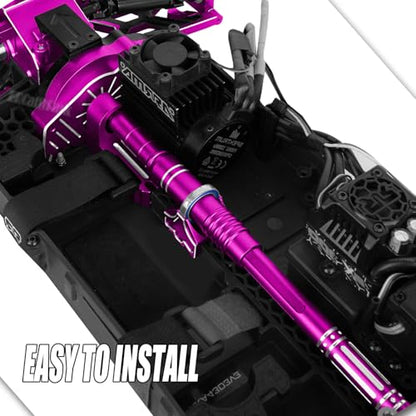 RC 91T Slipper Clutch 0.6 Pitch Gear w/(19T 21T 23T 25T) Pinions & Center Drive Shaft Upgrades Part for 1/10 Granite Senton Vorteks,1/8 Typhon,Pink