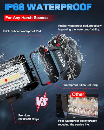 12Inch LED Light Bar and 2PCS 4Inch LED Cube Pods Lights Off Road Driving Lights with Switch 3Lead Wiring Harness Kit Triple Row Spot Flood Combo Light Bar for Trucks SUV UTV ATV Truck Pickup - size: 12In+2PCS 4In LED Light Bar Kit