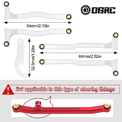 McCue RC Praying Mantis Link Tucked Inward Links High Clearance Links for Axial 1/24 SCX24 C10 JLU Bronco RC Crawler Upgrade Parts - 5 PCS (Silver) - color: Silver