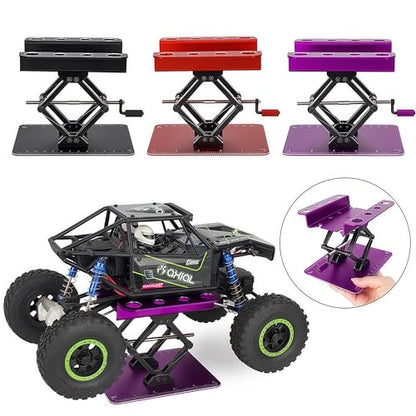 RC Car Stand, Aluminum Liftable Adjustable RC Car Work Stand, Repair & Display RC Stand for Traxxas TRX4 Axial Arrma Redcat Losi 1/8 1/10 1/12 1/14 1/16 1/18 1/24 RC Car (Black) - color: Black