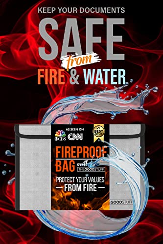 Fireproof Cash Envelope - Fast, Compact Protection for Valuables | 8 x 5 Inch, 2000°F Rated - Zippered Water-Resistant Pouch Keeps Cash, Passports, Jewellery and Small Documents Together - style: Travel Wallet