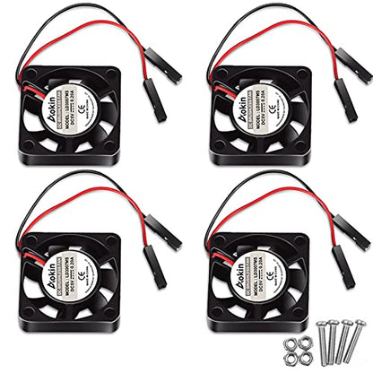 Dorhea 4pcs 3007 Fan Black for Raspberry Pi 4 Fan 30x30x7mm Pi Brushless Cooling Fan Brushless 3.3V 5V DC Quiet Fan for Raspberry Pi 4, Pi 3 B+, Pi 3 B, Pi 2, Pi B+, Pi Zero/Zero W,Robot Project - color: Black-4pcs