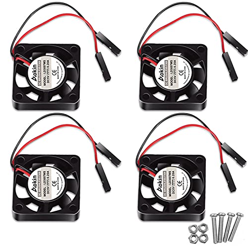 Dorhea 4pcs 3007 Fan Black for Raspberry Pi 4 Fan 30x30x7mm Pi Brushless Cooling Fan Brushless 3.3V 5V DC Quiet Fan for Raspberry Pi 4, Pi 3 B+, Pi 3 B, Pi 2, Pi B+, Pi Zero/Zero W,Robot Project - color: Black-4pcs