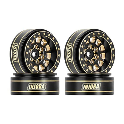 INJORA 42g 1.0 Plus Brass -3.75mm Offset Wheel for 1/24 1/18 RC(Black&Gold) - color: Black&gold