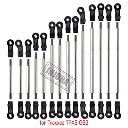 INJORA Stainless Steel Link Rod Linkage Plastic Rod End Set for RC Tracked TRX-6 Crawler Car G63 - size: For TRX6 G63