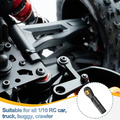 MECCANIXITY M2xL26mm RC Plastic Tied Rod Ends Link Ball Joint Head Kit Ball Head Link Joints Steering Linkage Upgrade Accessories for RC Crawler Car Pack of 11, Black - size: M2xL26mm