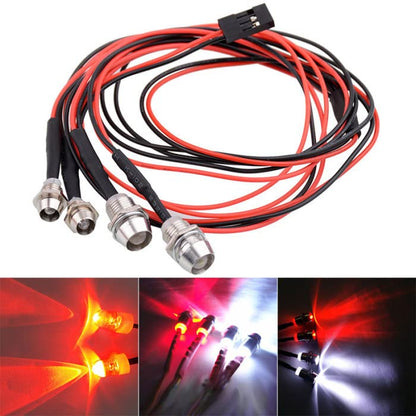 2 Sets RC 4 LED Light Kit Accessories RC Headlights/Taillight Kit for 1/10 Crawler Car Axial SCX10 D90 D110 TRX4 TRX6 Redcat Upgrades Parts - color: Black