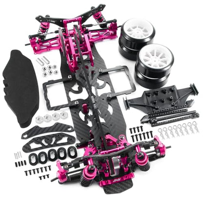 1/10 Alloy & Carbon AWD 4WD Drift Racing Car Frame Body Kit | For Sakura D4, RC Road Drift Car, Upgrade Parts