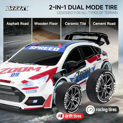 1:24 Remote Control Rally Car,Drift Car with LED Lights,4WD High Speed Remote Control Cars for Boys and Girls Age 6+ - style: Red Rally Car