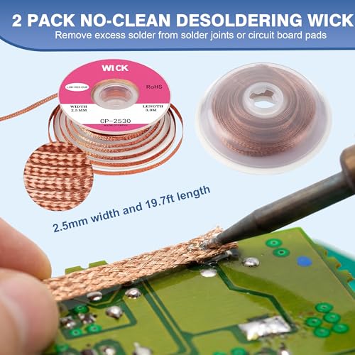 Soldering Tip Cleaning Kit | Include Flux Paste, Tip Tinner, Solder Wick, Iron Tips, Soldering Iron Tips Cleaner, Cleaning Sponge for Electronics Repair