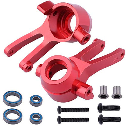 Hobbypark Aluminum Front Steering Block Knuckles & C-Hubs Caster Blocks & Rear Hubs for Arrma 1/10 Granite 4X4,Typhon, Big Rock, Senton, Replace AR330442 AR330467 AR330469 (Red) - color: Red