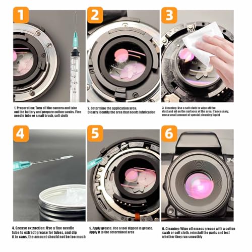 Lens Helicoid Grease, 30g Camera Lens Grease Smooth Long-Lasting Helicoid Lubricant Household Maintenance Precision Optical Equipment Care
