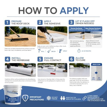 RecPro RV Rubber Roof Adhesive 8010 Water-Based Glue 1 Gallon USA - size: 1 Gallon