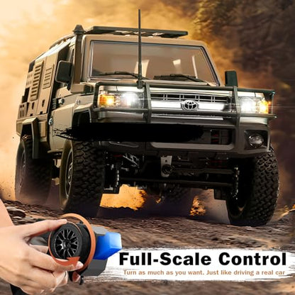 ARRIS MN82S 1/12 Toyota LC79 RC Rock Crawler 4WD RTR Truck | Realistic LC79 Body, LED Lights, Full Proportional Control, Trail Ready Design - color: Mn82s-silver