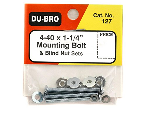 Du-Bro 127 4-40 x 1-1/4" Mounting Bolt and Blind Nut Set (4-Pack) - style: 4-40 x 1-1/4"