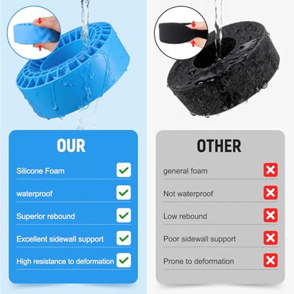 Soft 2.2" Silicone Tire Inserts, 4‑Pack, Fits 132–134mm (5.25" OD) Crawler Tires, Waterproof Foam Replacement for 1/10 RC Crawlers, 125×45mm, Enhanced Traction & Sidewall Support (Blue) - color: Blue