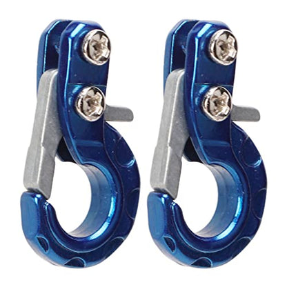 RC Winch Trailer Hook Set 2Pcs, 0.9x0.5in/2.3x1.3cm | Aluminum Alloy | 1/10 Crawler Truck | SCX10 D90 Compatible | Simulation Design | RC Car Accessory(Blue) - color: Blue