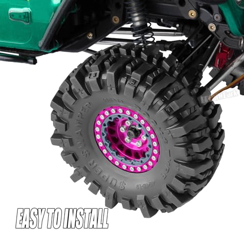 RC 1.9In Soft Rubber Wheel Tires for 1/10 RC Crawler Car SCX10 SCX10 II 90046 SCX10 III AXI03007 SCX10 Pro TRX4 TRX6 D90 Gen7/8 VS4-10 MST CFX,BRCatWPark 4Pcs Soft Rubber Wheel Tires-(A) - style: 4Pcs 1.9 Rubber Wheel - (A)