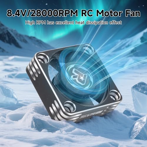 28000RPM RC Motor Heatsink ESC Cooling Fan, 30mm,2 Pack,Black | RC Model Heatsink for 1/8 1/10 1/12 Scale,RC Car,Truck,Buggy Truggy,540 550 Brushless Motor - color: Black
