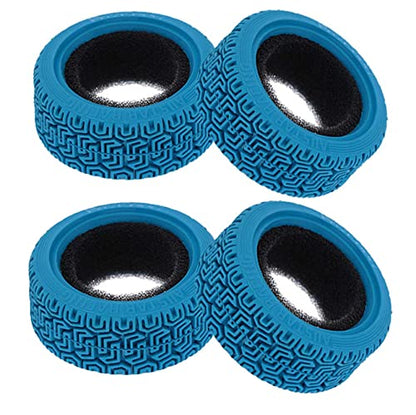1/10 RC Car Racing Flat Run Sponge Insert Rubber Tyres 68mm Tires for 1:10 RC On Road Car Tamiya HSP HPI Kyosho RC Rally Car (Blue) - color: Blue