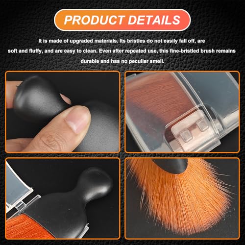 Car Interior Detailing Brush, Soft Bristle Car Interior Cleaning Tool, Auto Air Conditioning Outlet Cleaning Brush, Dusting Brush for Panel Air Vent Dashboard Leather (Black Brown) - color: Black Brown