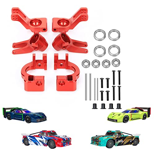 RCAWD Steering Block& C-hubs& Rear Hub Set for ARRMA 1/8 Vendetta 3S & Infraction 570 Mega Upgrades Parts,Hopups for #ARA330686#ARA330685#ARA330687 Caster Knuckle Arm Spindle Carrier Stub Axle Red - color: Red