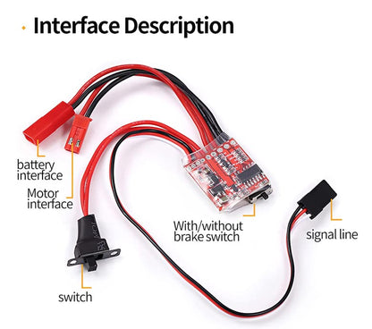 Teyleten Robot Mini 20A ESC Motor Speed RC ESC 2KHz Forward Reverse Brush Brake RC 2S for Controller Boat RC Car Tank (3PCS)