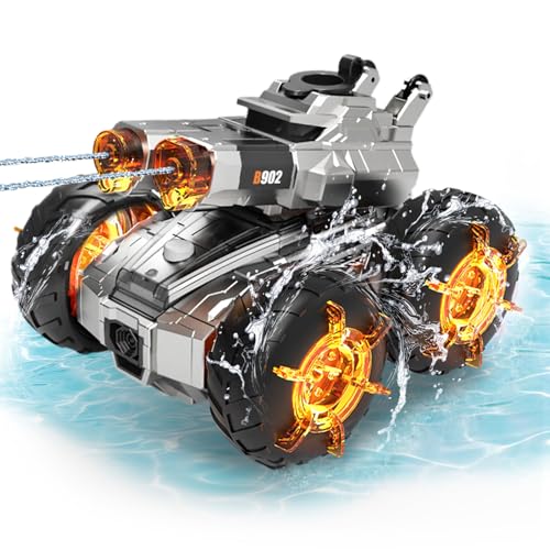Amphibious RC Car with Water Gun,Summer Water Pool Toys,Waterproof Remote Control Stunt Vehicle for Kids Ages 8+, Gesture Sensing RC Stunt Cars Outdoor Indoor Toy,Birthday Gifts for Boys Girls Teen - color: Orange