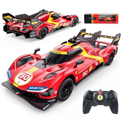 BEZGAR Licensed Ferrari 499P 1:24 Scale RC Remote Race Car Toy for Boys | Official Ferrari Replica, 2.4Ghz Remote, Ideal Toy for Boys 6-8, 8-12 & Adults, Electric Racing, Hobby Collectible Model - color: Ferrari-1:24 Ferrari 499p