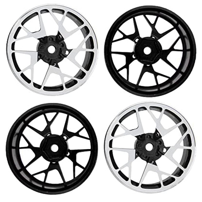 4Pack Metal Wheel Rims 12mm Hex Hub 26mm Width Compatible with Traxxas Tamiya TT01 RedCat Sakura D4 XIS HSP HPI 1/10 On-Road Racing Touring Drift Car (Black) - color: Black