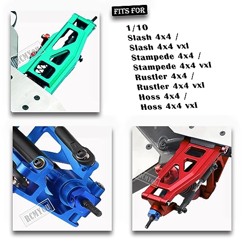 Upgrades Part for 1/10 Slash/Rustler/Stampede/Hoss 4x4 VXL 4wd,Alloy Caster Block,Steering Blocks,Rear Stub Axle Carriers,Steering Bellcranks,Suspension Arm,Blue (More Durable Arm) - color: Navyblue-upgrades Part