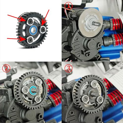 LSG 40T M1 Steel Spur Gear for Tra-xxas 1/8 RC Monster Truck Revo 2.5/3.3 Hardened 40 Tooth 1.0 Mod Main Gears RC Car Upgrade Part - size: 40T