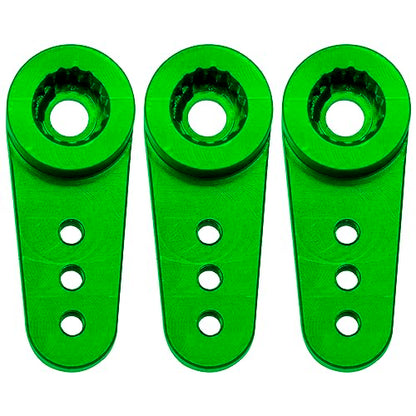 3Pack Aluminum 15T Servo Arm RC Mini Servo Horns Compatible with Emax ES08MA Servo Fit for Axial SCX24 1/24 RC Crawler (Green) - color: Green