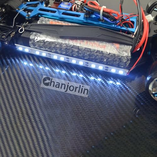 RC Car 24 LEDs Chassis Lights Strip Aluminum LED Lamp 6V Accessories for 1/8 1/10 1/16 RC Truck Tank Crawler Buggy Car HPS HPI Tamiya SCX24 TRX4 TRX6 Slash Rustler Redcat 4WD (Blue) - color: Blue