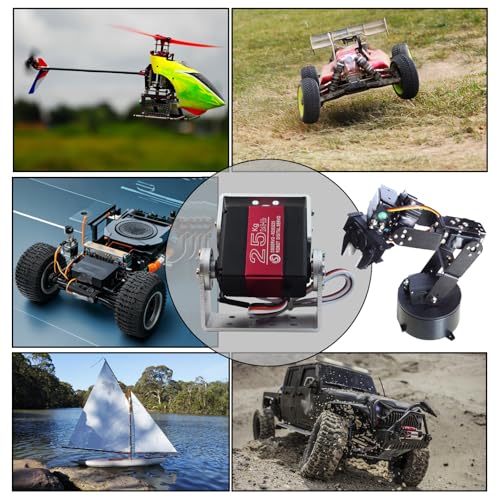 2Pcs 25KG Digital RC Servo RDS3225 Waterproof High Torque Full Metal Gear Dual Shafts Robot Servos with U Mounting Bracket for 1/8 1/10 RC Car Crawler Buggy DIY Robotic Projects 270 Degree