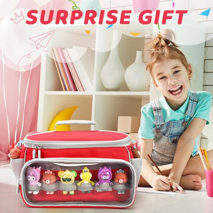 PISOSN Portable Carrying Case Compatible with Toniebox Starter Set and Tonies Figurines, Carrying Bag for Toniebox 2 & Accessories (Red) - color: Red