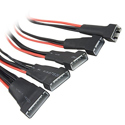 WMYCONGCONG 5 PCS JST-XH 2S 3S 4S 5S 6S Battery Balance Charger Extension Wire Cable for LiPo Battery Balance Charging 200mm, 22AWG