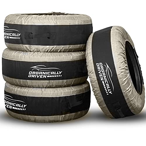 Tire Totes, Bags, Seasonal Storage and Easy Transportation for Tires from 15'' to 31'' - Set of 4 Bags (One Size Fits All) (V1.1)