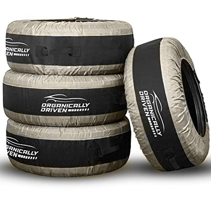 Tire Totes, Bags, Seasonal Storage and Easy Transportation for Tires from 15'' to 31'' - Set of 4 Bags (One Size Fits All) (V1.1)