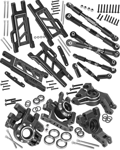 RC Suspension Arms & Mounts,Caster Blocks,Steering Block,Stub Axle Carriers,Turnbuckles Upgrades Part for 1/10 Slash/Rustler/Stampede/Jat0 4x4(VXL),Hoss 4x4 VXL,Black - color: Black(1set)