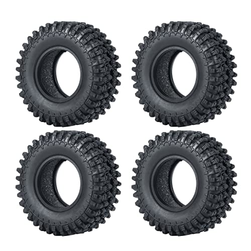 SWX 1.0 4Pcs Micro Rubber Tires for SCX24 1/24 RC Crawler Car 50mm | 1.0 Tires, Micro Rubber Tires, 50mm, SCX24, 1/24 Crawler, 4Pcs - size: 50mm