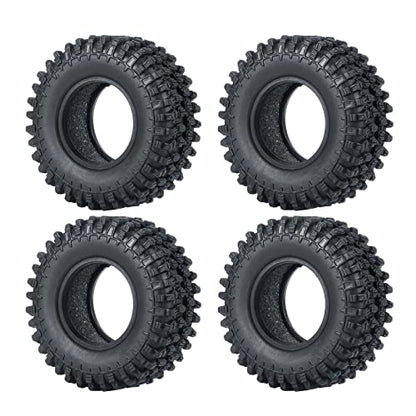 SWX 1.0 4Pcs Micro Rubber Tires for SCX24 1/24 RC Crawler Car 50mm | 1.0 Tires, Micro Rubber Tires, 50mm, SCX24, 1/24 Crawler, 4Pcs